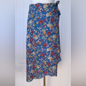 Lauren Ralph Lauren Women’s Floral Silk Wrap Skirt Midi Length Lined Size 10P